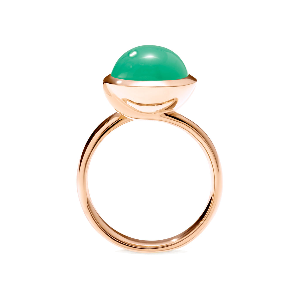 Tamara Comolli BOUTON Ring Large mit Chrysopras (R-BOU-l-Chry-rg) aus Roségold mit Chrysopras