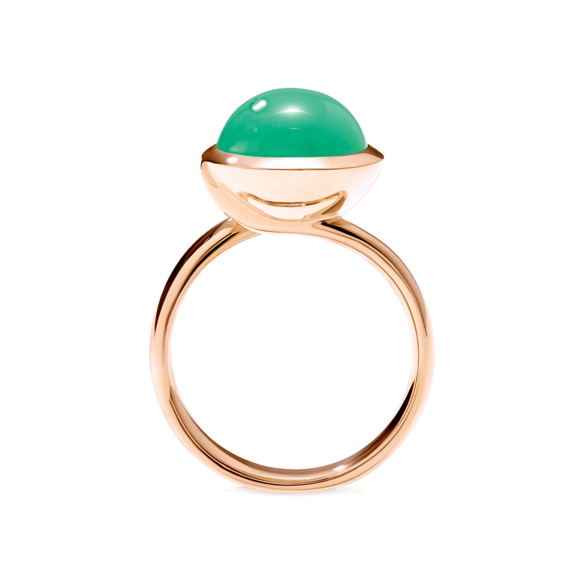Tamara Comolli BOUTON Ring Large mit Chrysopras (R-BOU-l-Chry-rg) aus Roségold mit Chrysopras