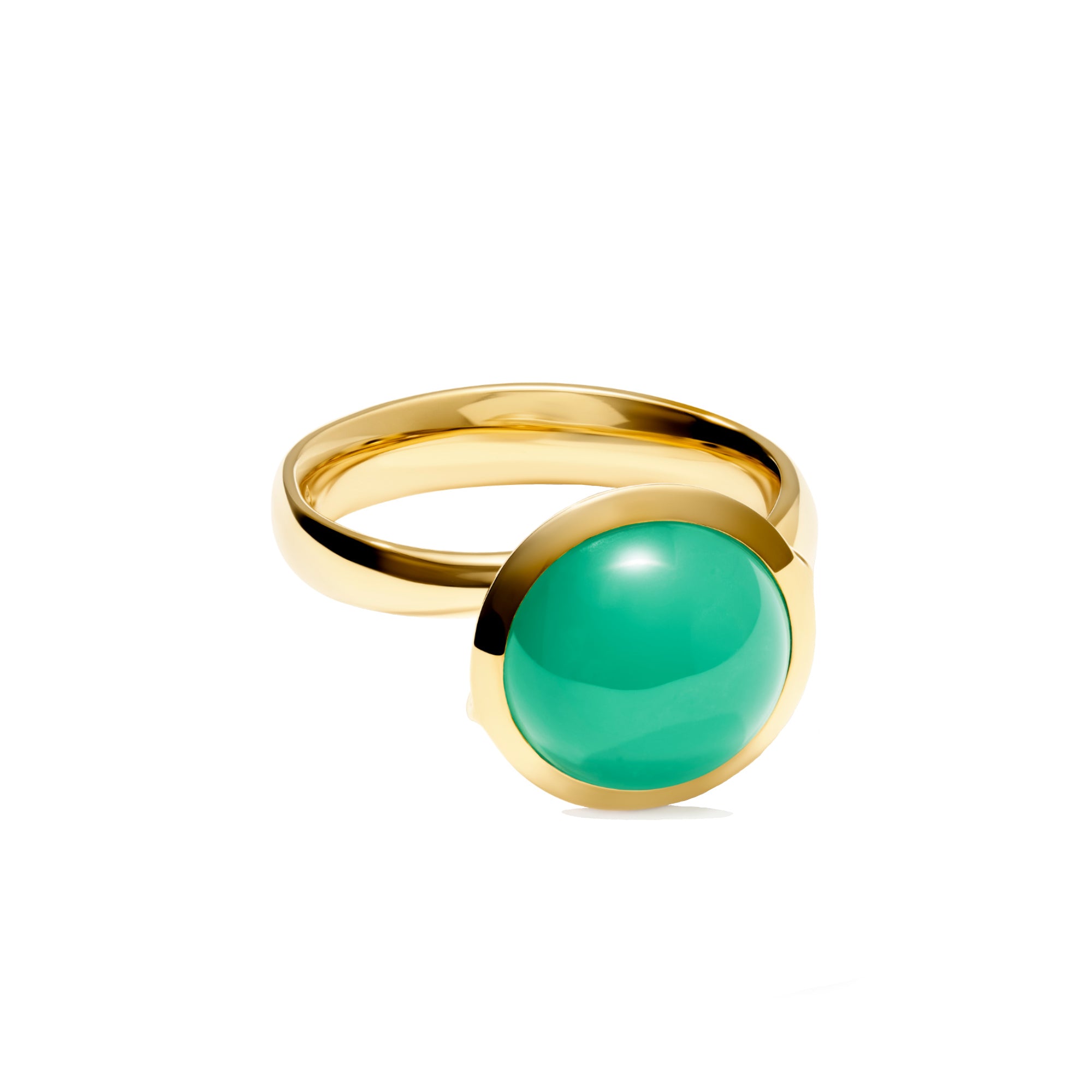 Tamara Comolli BOUTON Ring Large mit Chrysopras (R-BOU-l-Chry-yg) aus Gelbgold mit Chrysopras