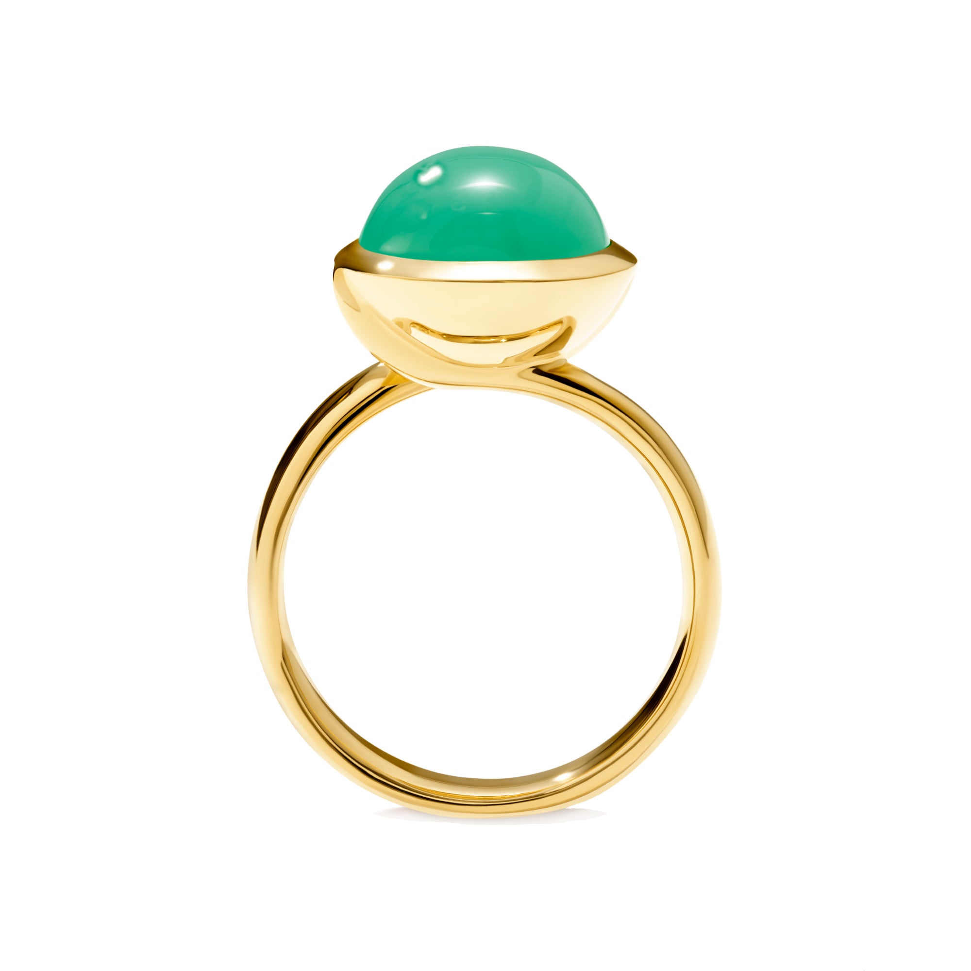 Tamara Comolli BOUTON Ring Large mit Chrysopras (R-BOU-l-Chry-yg) aus Gelbgold mit Chrysopras