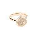Tamara Comolli BOUTON Ring Large mit Diamant-Pavé (R-BOU-l-pD-rg) aus Roségold mit Diamant