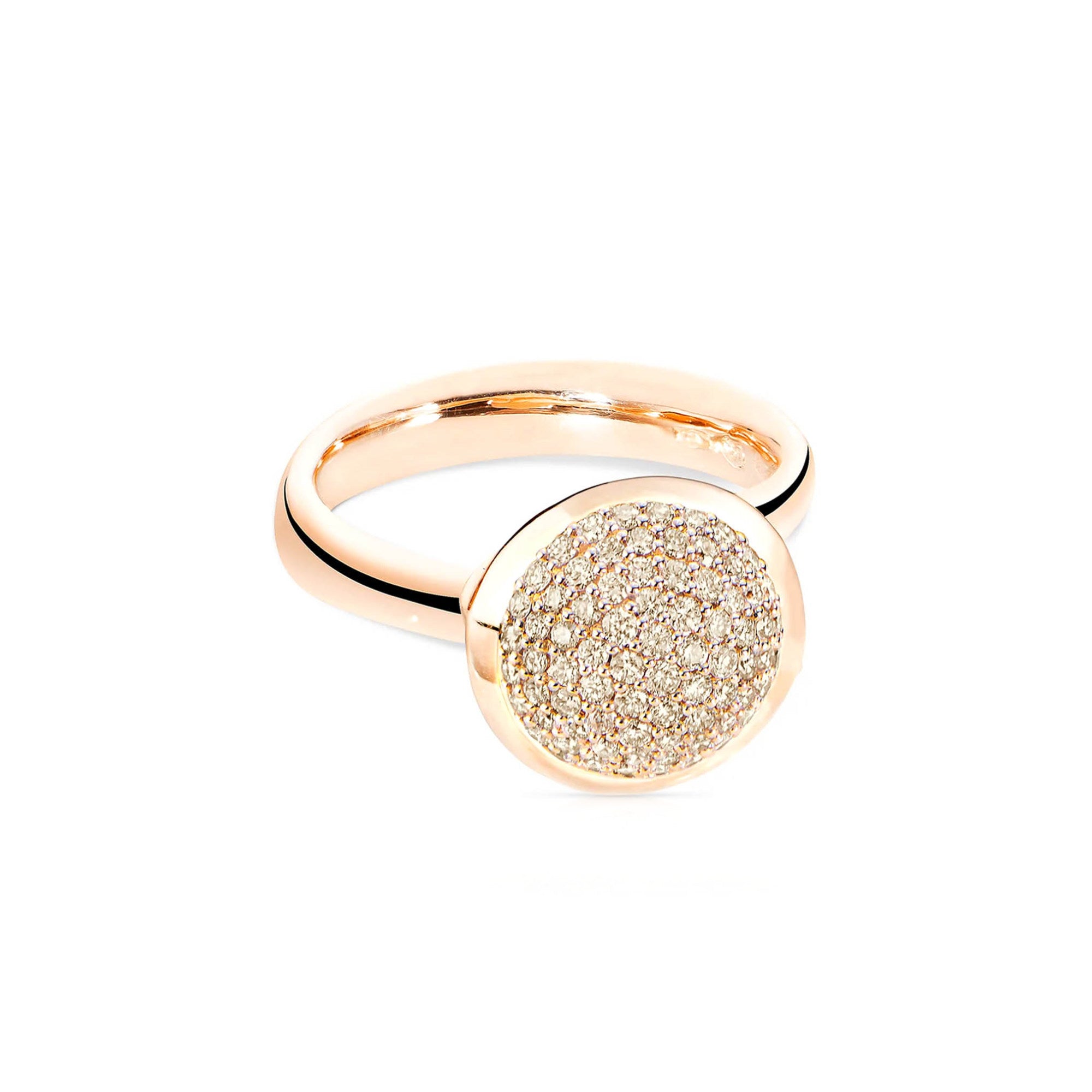 Tamara Comolli BOUTON Ring Large mit Diamant-Pavé (R-BOU-l-pD-rg) aus Roségold mit Diamant