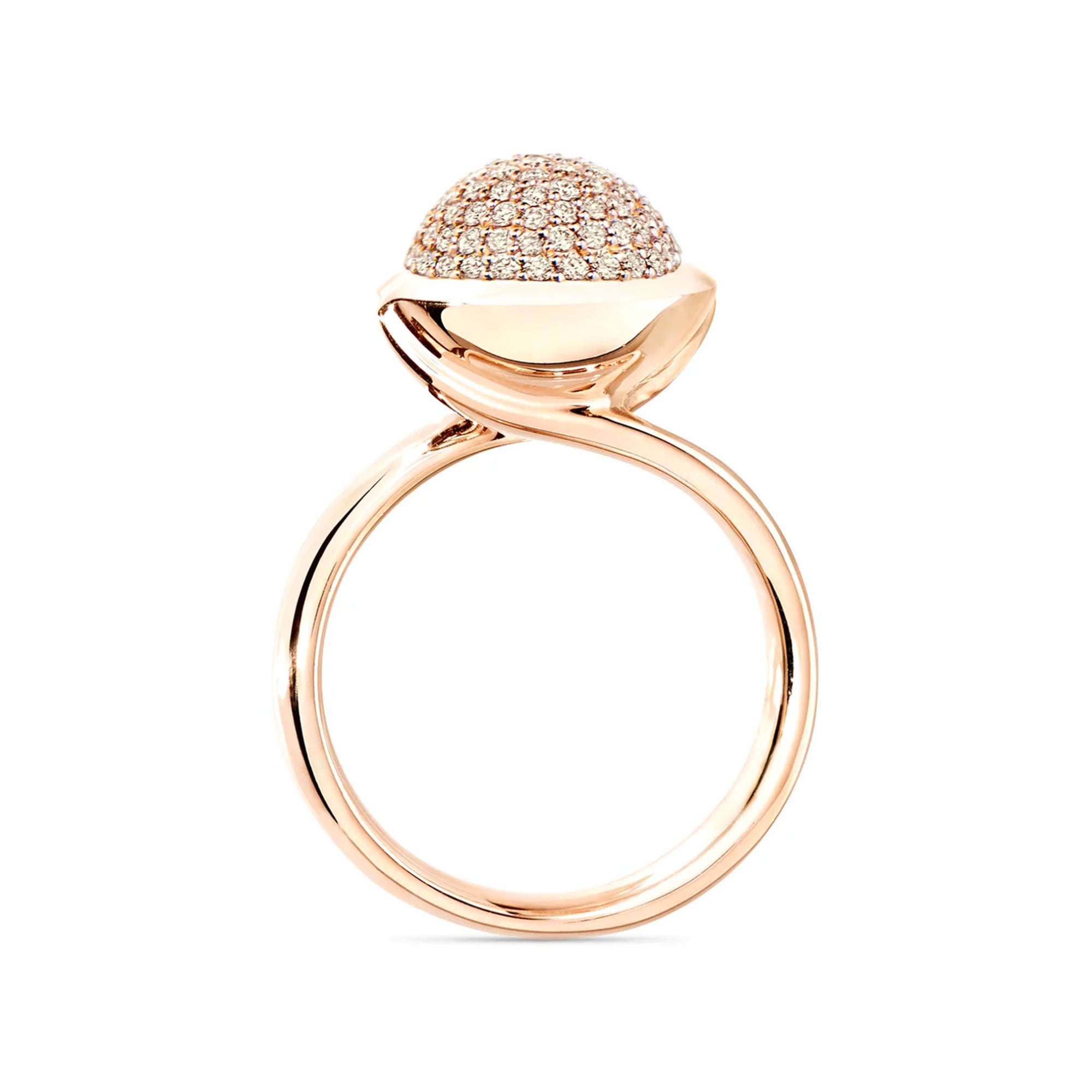 Tamara Comolli BOUTON Ring Large mit Diamant-Pavé (R-BOU-l-pD-rg) aus Roségold mit Diamant