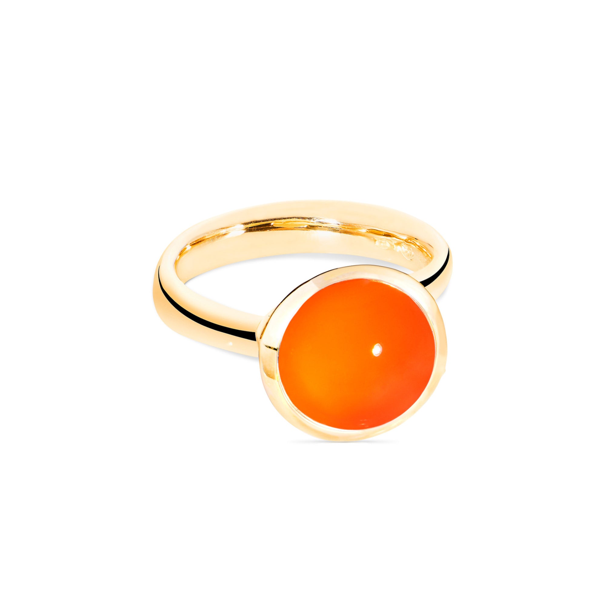 Tamara Comolli BOUTON Ring Large mit Karneol (R-BOU-l-Carn-yg) aus Gelbgold mit Karneol