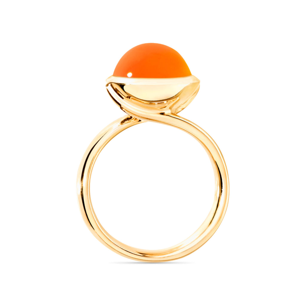Tamara Comolli BOUTON Ring Large mit Karneol (R-BOU-l-Carn-yg) aus Gelbgold mit Karneol