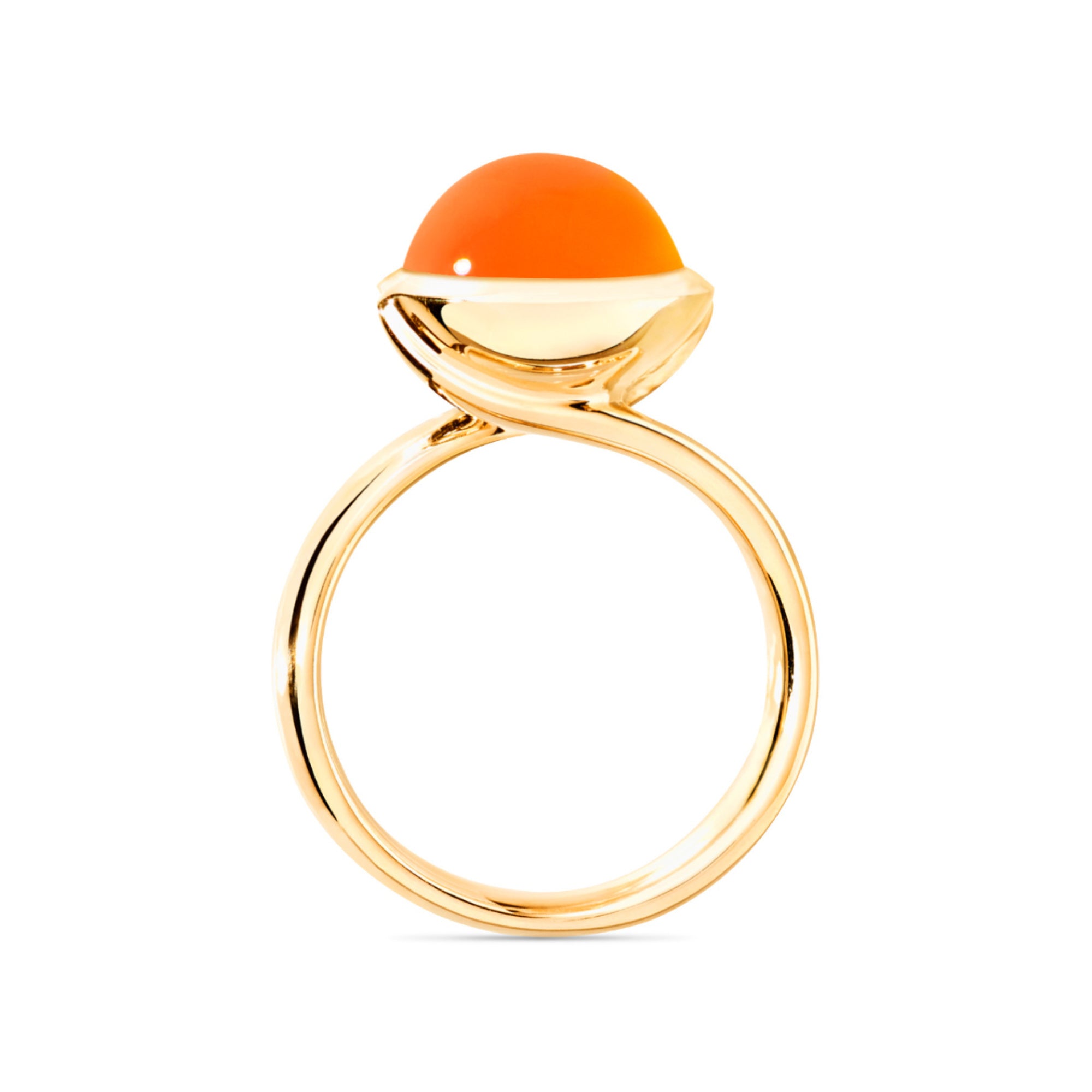Tamara Comolli BOUTON Ring Large mit Karneol (R-BOU-l-Carn-yg) aus Gelbgold mit Karneol