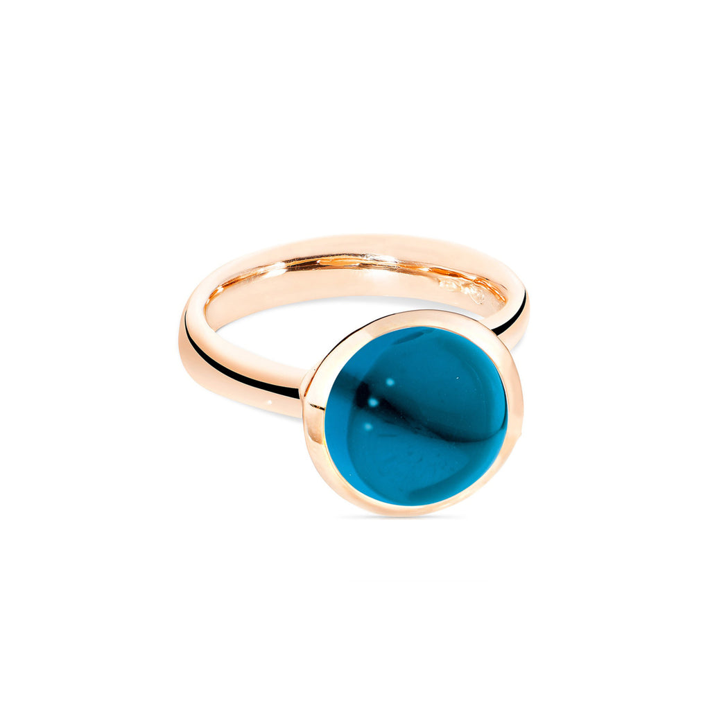 Tamara Comolli BOUTON Ring Large mit London Topas (R-BOU-l-ToLo-rg) aus Roségold mit London Topas und Topas