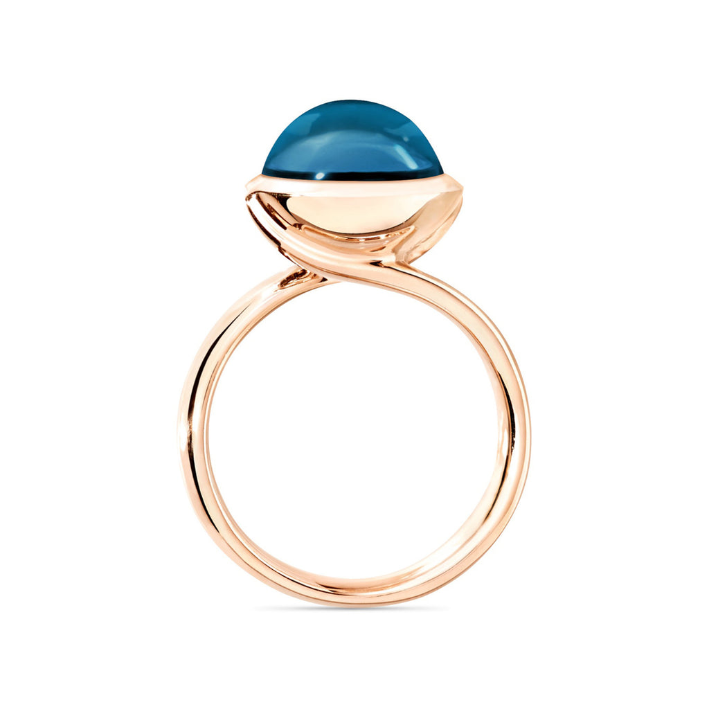Tamara Comolli BOUTON Ring Large mit London Topas (R-BOU-l-ToLo-rg) aus Roségold mit London Topas und Topas