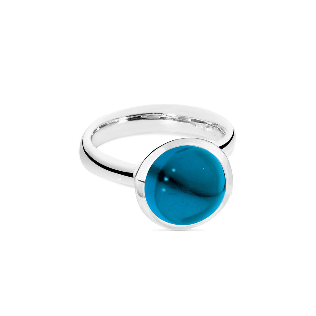 Tamara Comolli BOUTON Ring Large mit London Topas (R-BOU-l-ToLo-wg) aus Weißgold mit London Topas und Topas