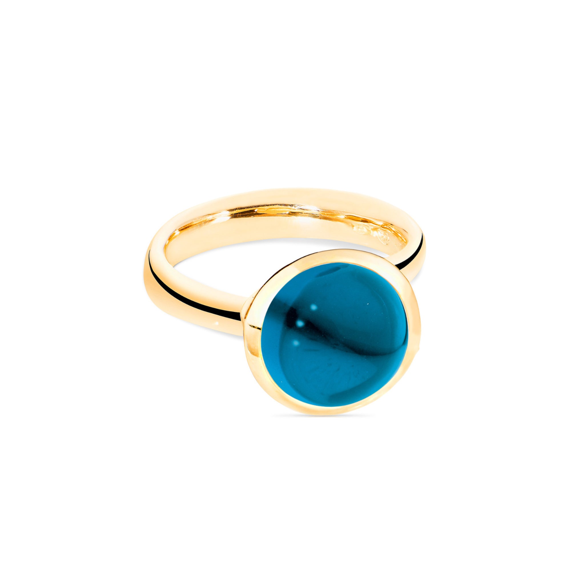 Tamara Comolli BOUTON Ring Large mit London Topas (R-BOU-l-ToLo-yg) aus Gelbgold mit London Topas und Topas