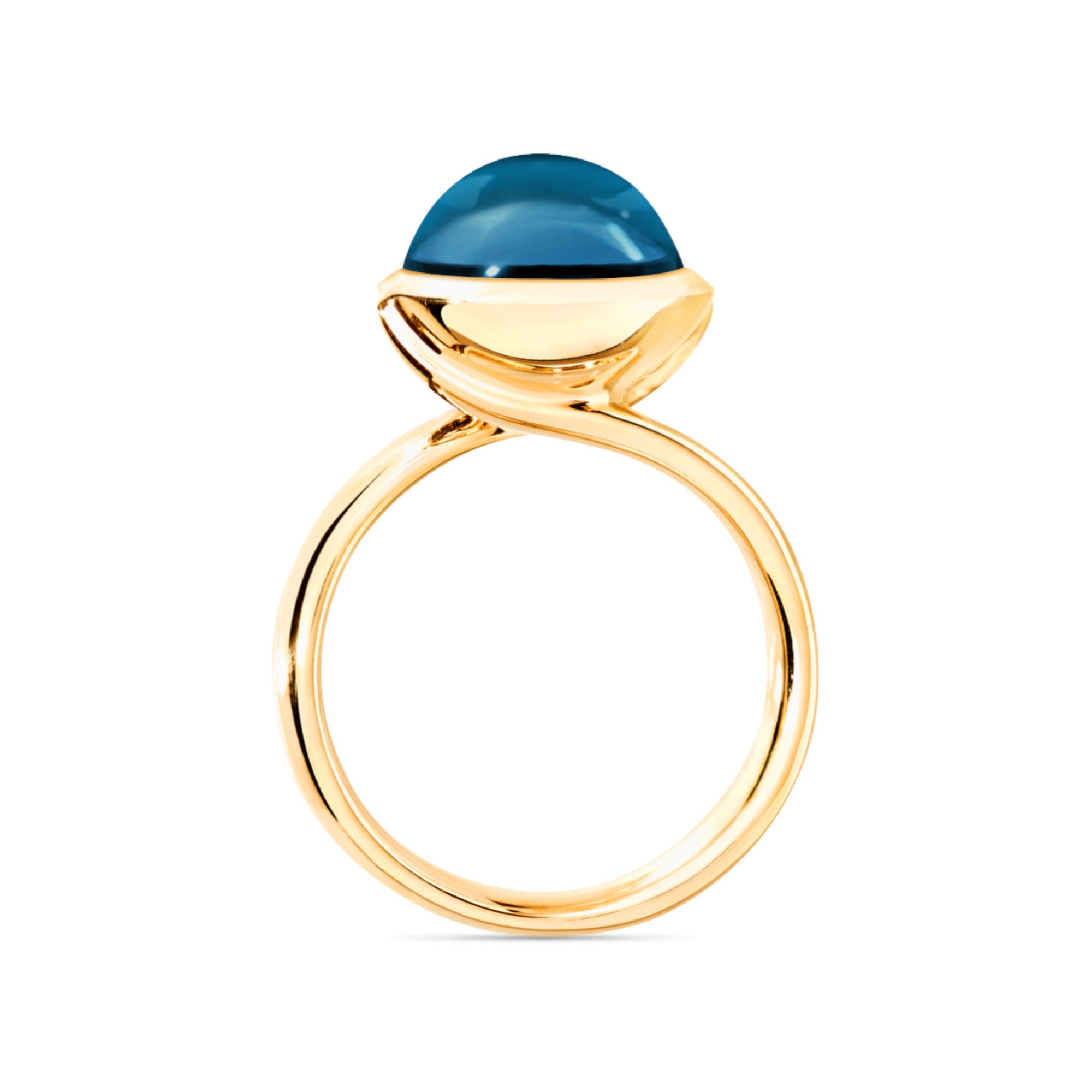 Tamara Comolli BOUTON Ring Large mit London Topas (R-BOU-l-ToLo-yg) aus Gelbgold mit London Topas und Topas