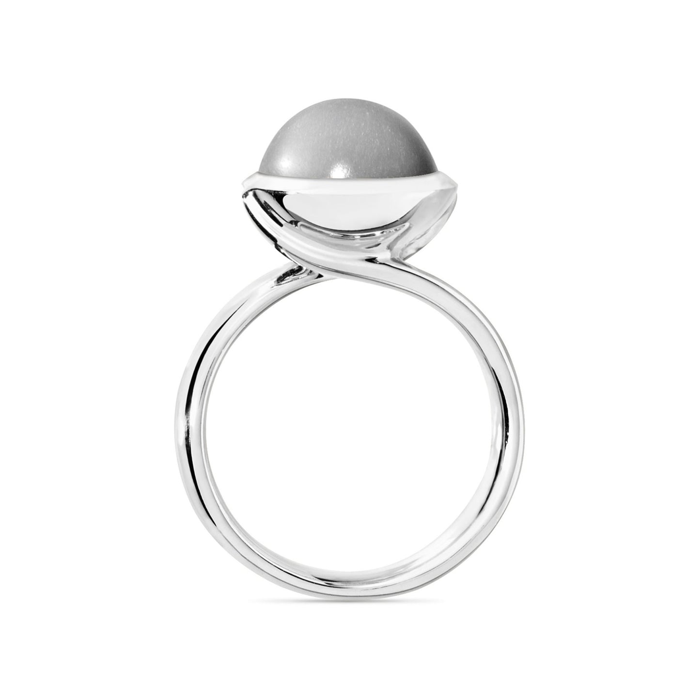 Tamara Comolli BOUTON Ring Large mit Mondstein (R-BOU-l-MoGr-wg) aus Weißgold mit Mondstein