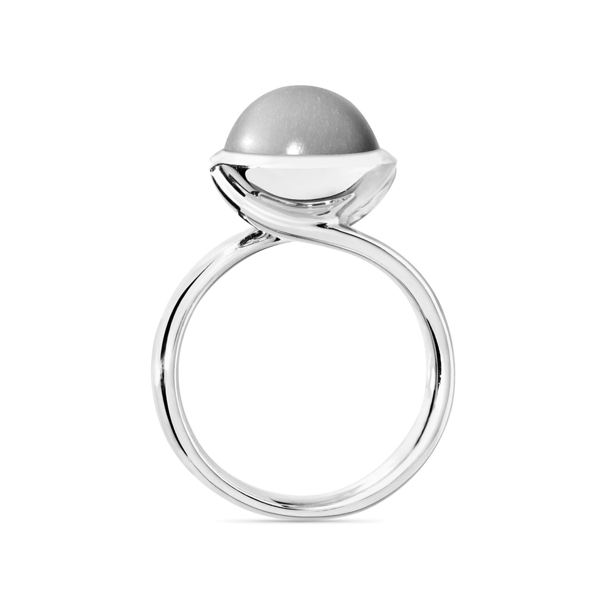 Tamara Comolli BOUTON Ring Large mit Mondstein (R-BOU-l-MoGr-wg) aus Weißgold mit Mondstein