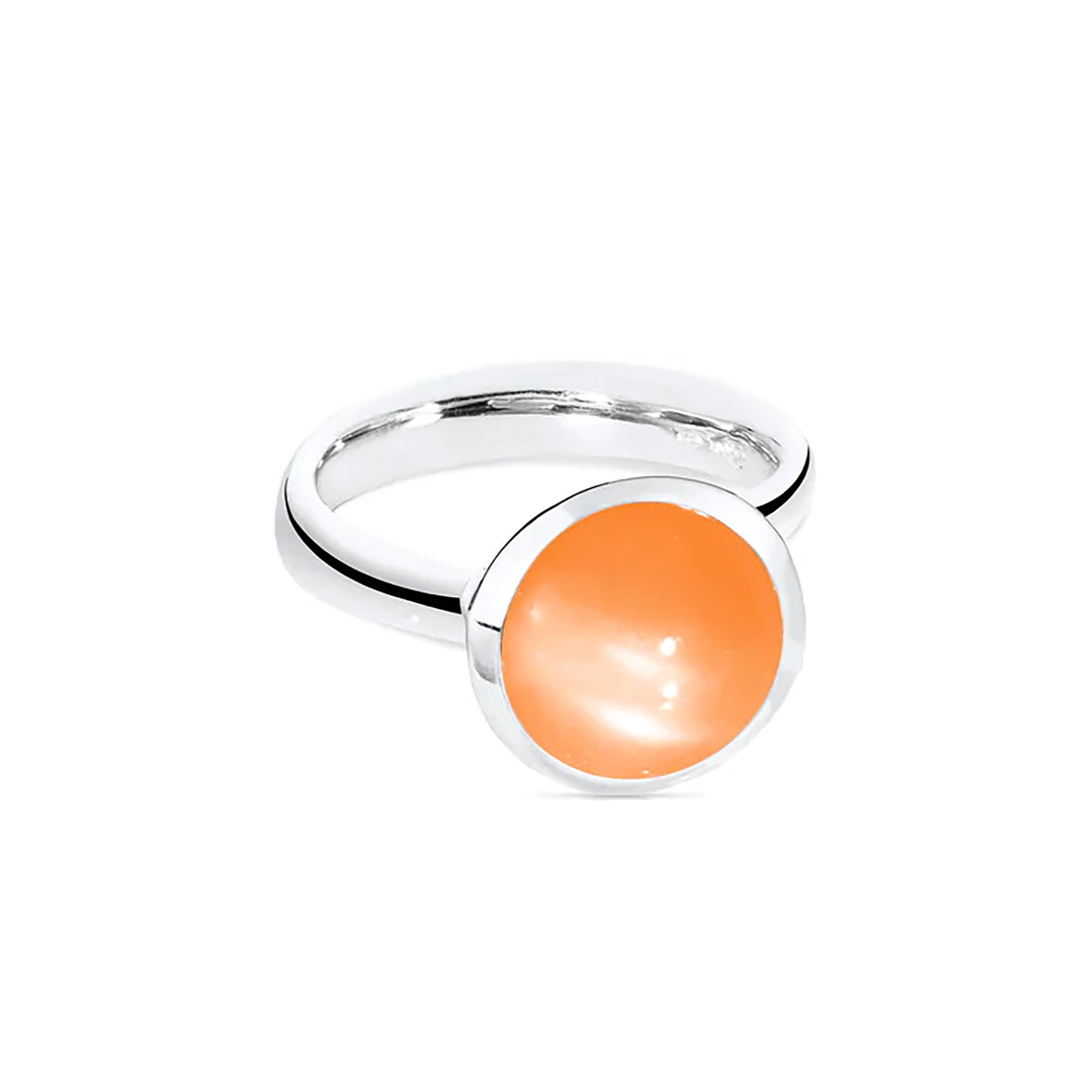 Tamara Comolli BOUTON Ring Large mit Mondstein (R-BOU-l-MoOr-wg) aus Weißgold mit Mondstein