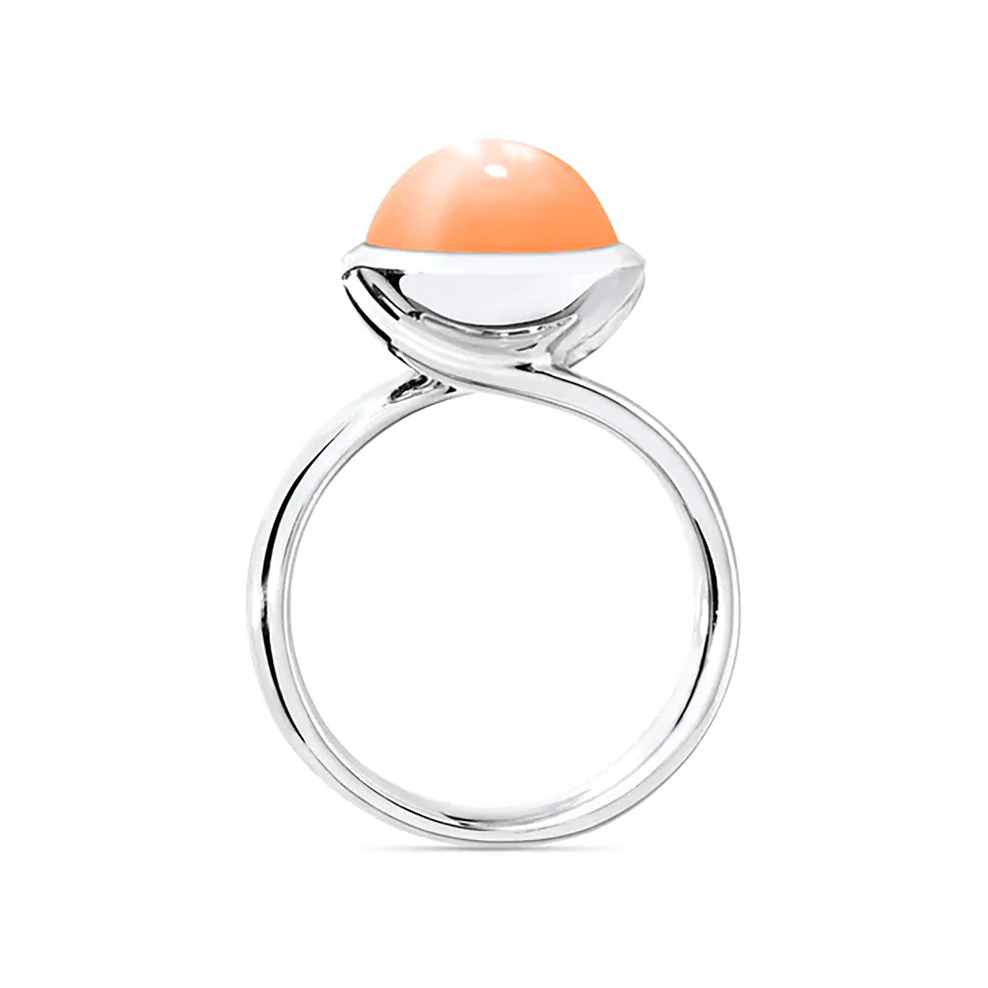 Tamara Comolli BOUTON Ring Large mit Mondstein (R-BOU-l-MoOr-wg) aus Weißgold mit Mondstein