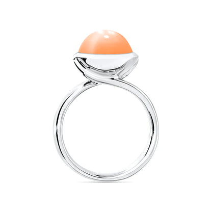 Tamara Comolli BOUTON Ring Large mit Mondstein (R-BOU-l-MoOr-wg) aus Weißgold mit Mondstein