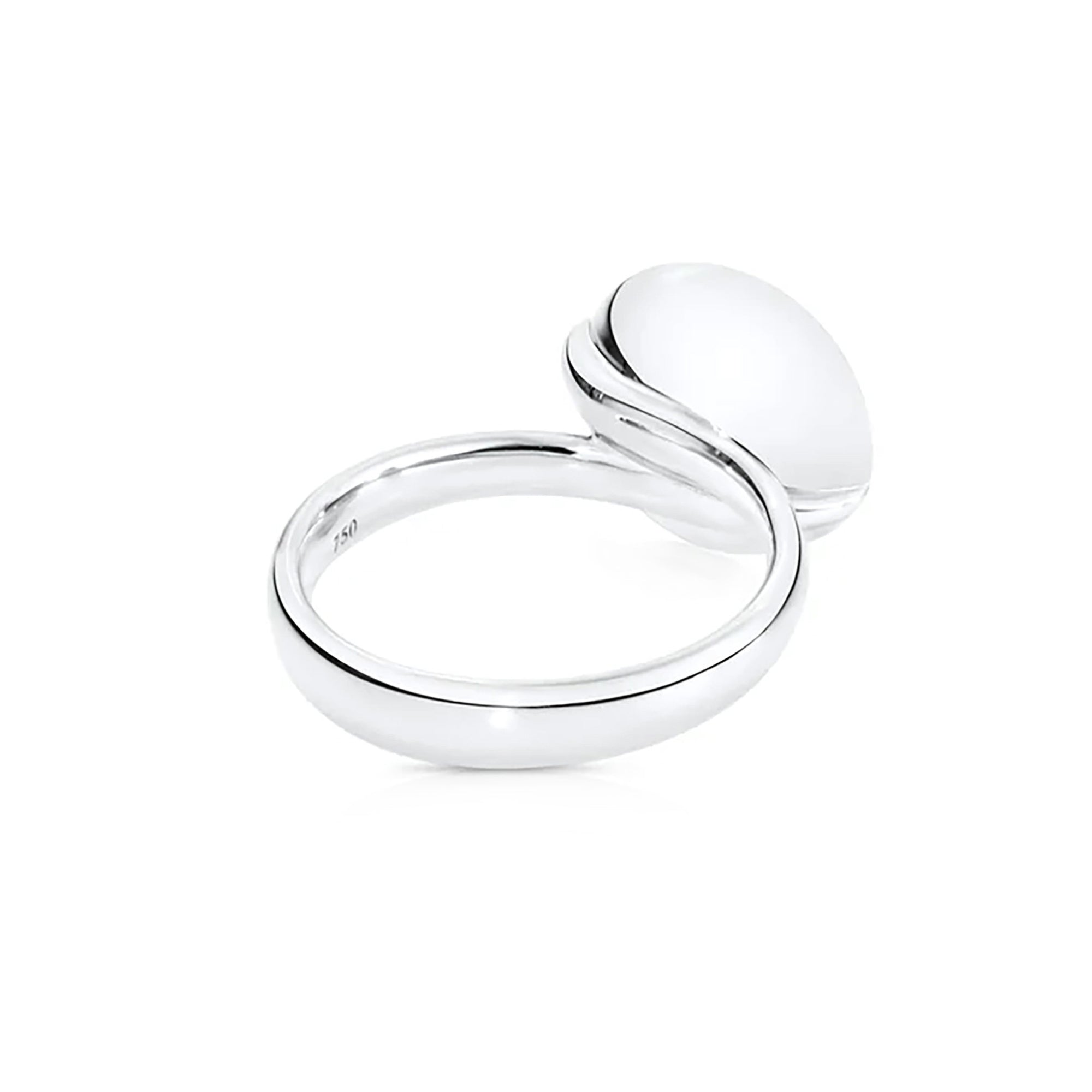 Tamara Comolli BOUTON Ring Large mit Mondstein (R-BOU-l-MoOr-wg) aus Weißgold mit Mondstein