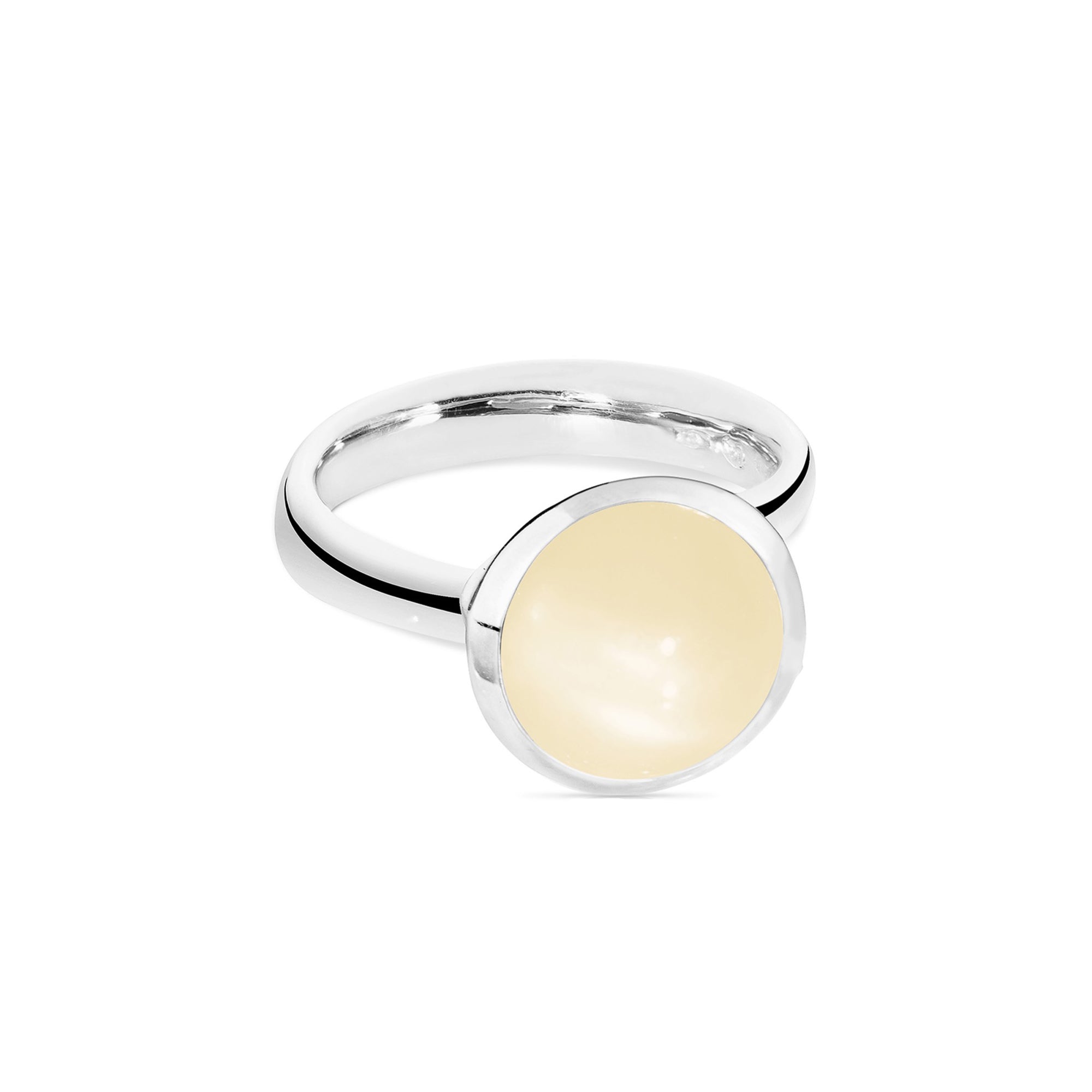 Tamara Comolli BOUTON Ring Large mit Mondstein (R-BOU-l-MoSa-wg) aus Weißgold mit Mondstein
