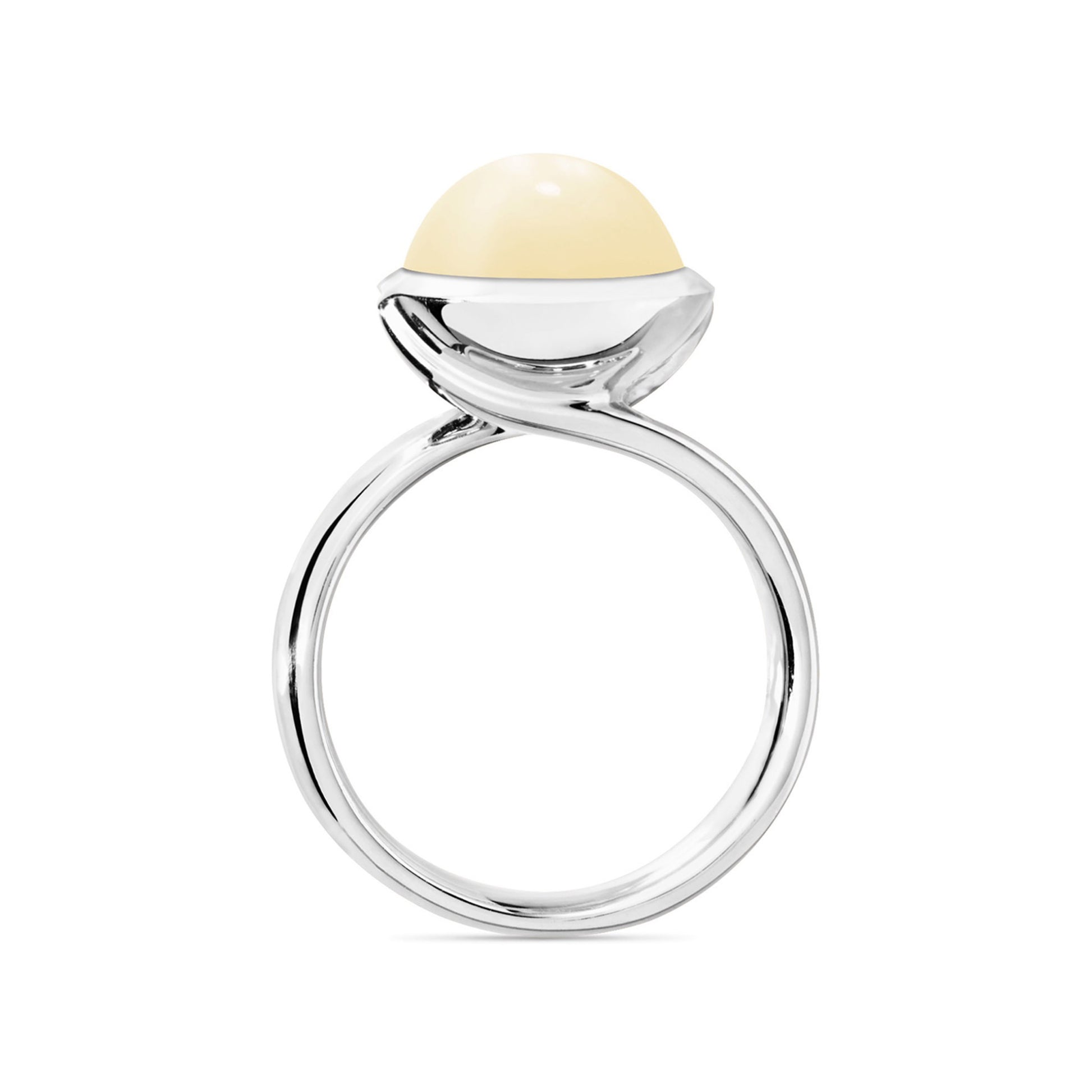 Tamara Comolli BOUTON Ring Large mit Mondstein (R-BOU-l-MoSa-wg) aus Weißgold mit Mondstein