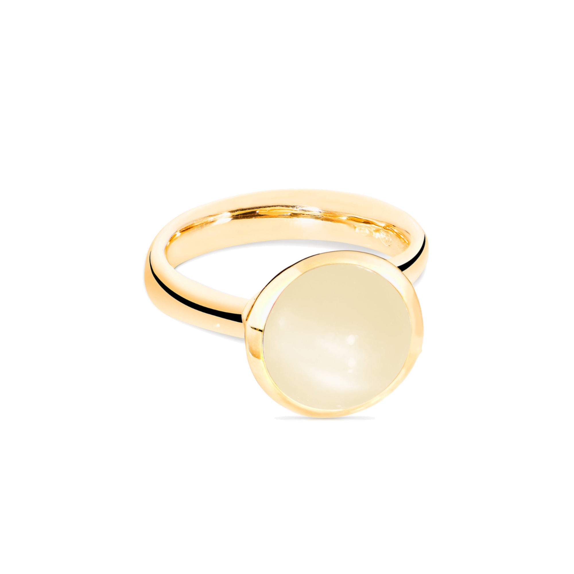 Tamara Comolli BOUTON Ring Large mit Mondstein (R-BOU-l-MoSa-yg) aus Gelbgold mit Mondstein