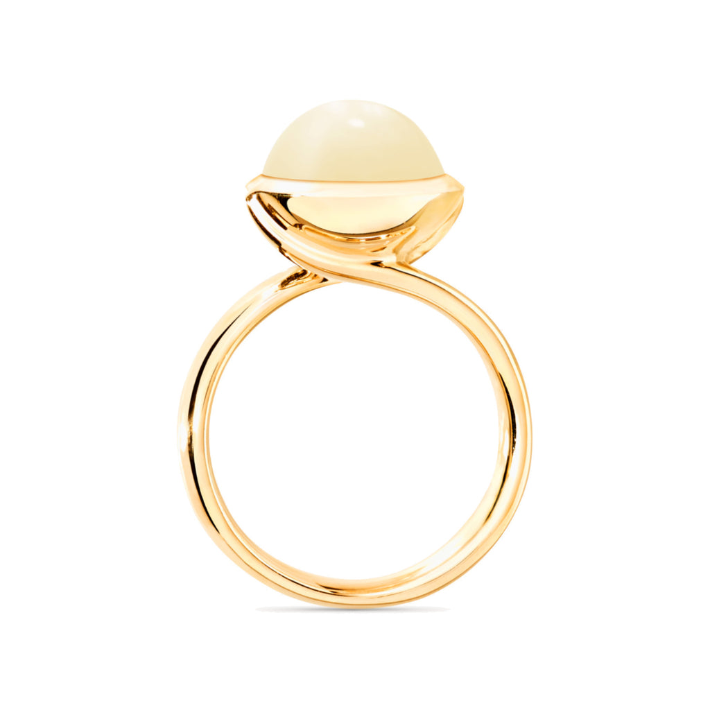 Tamara Comolli BOUTON Ring Large mit Mondstein (R-BOU-l-MoSa-yg) aus Gelbgold mit Mondstein