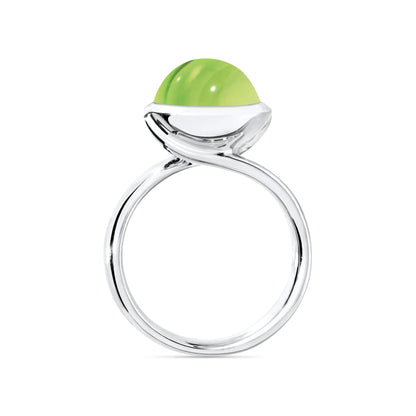 Tamara Comolli BOUTON Ring Large mit Peridot (R-BOU-l-Per-wg) aus Weißgold mit Peridot