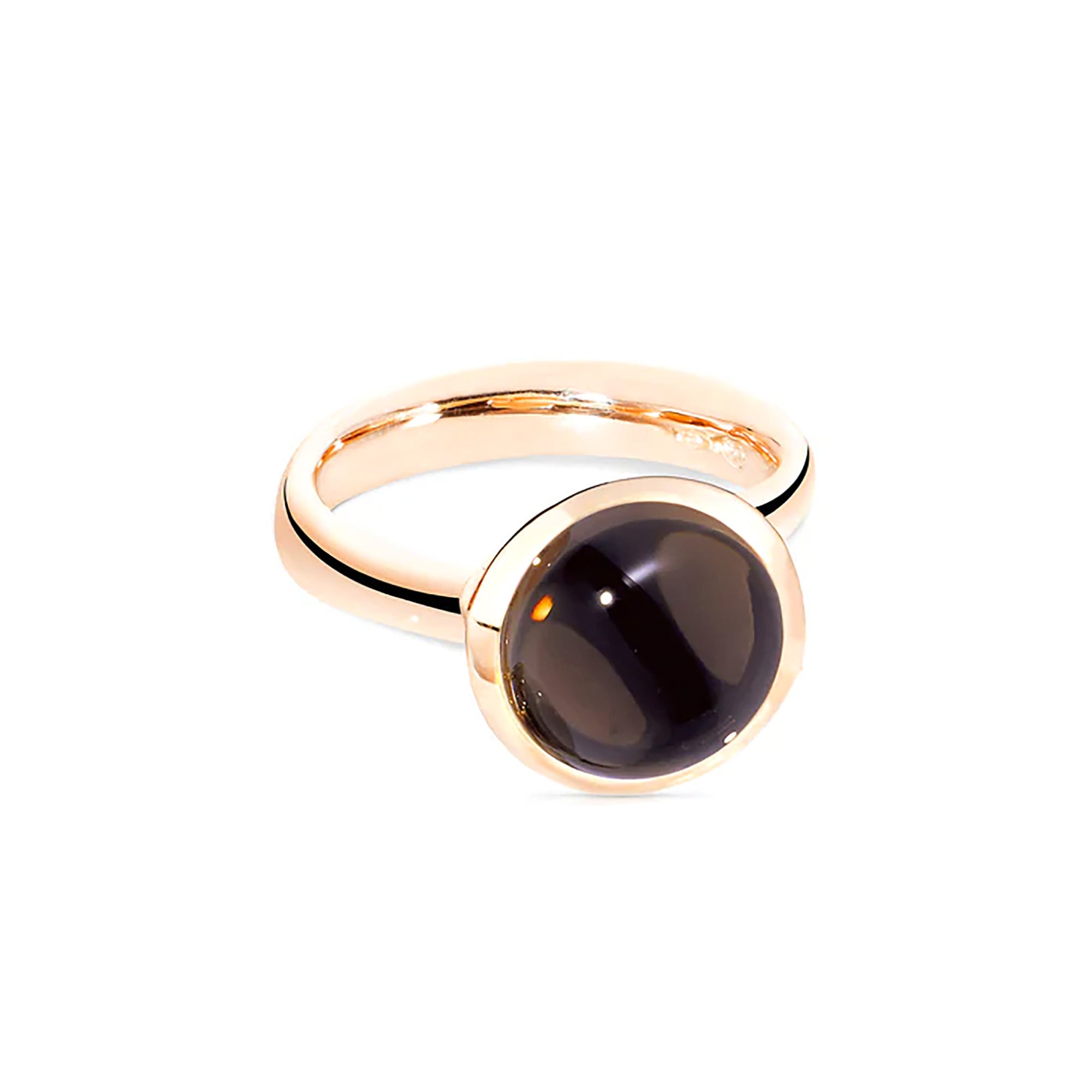 Tamara Comolli BOUTON Ring Large mit Rauchquarz (R-BOU-l-SmQu-rg) aus Roségold mit Rauchquarz