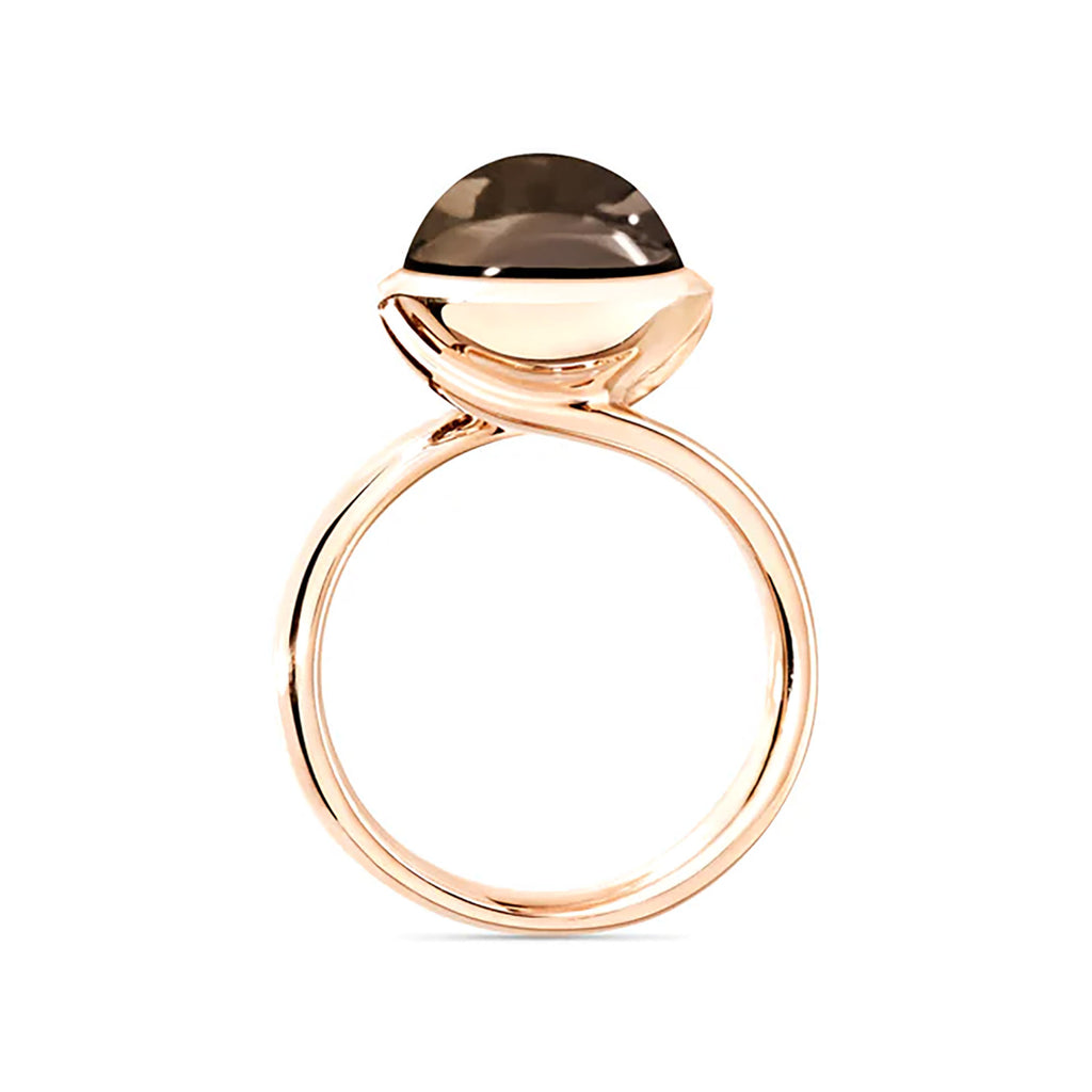 Tamara Comolli BOUTON Ring Large mit Rauchquarz (R-BOU-l-SmQu-rg) aus Roségold mit Rauchquarz