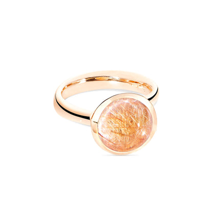 Tamara Comolli BOUTON Ring Large mit Rutilquarz (R-BOU-l-RutQuR-rg) aus Roségold mit Rutilquarz