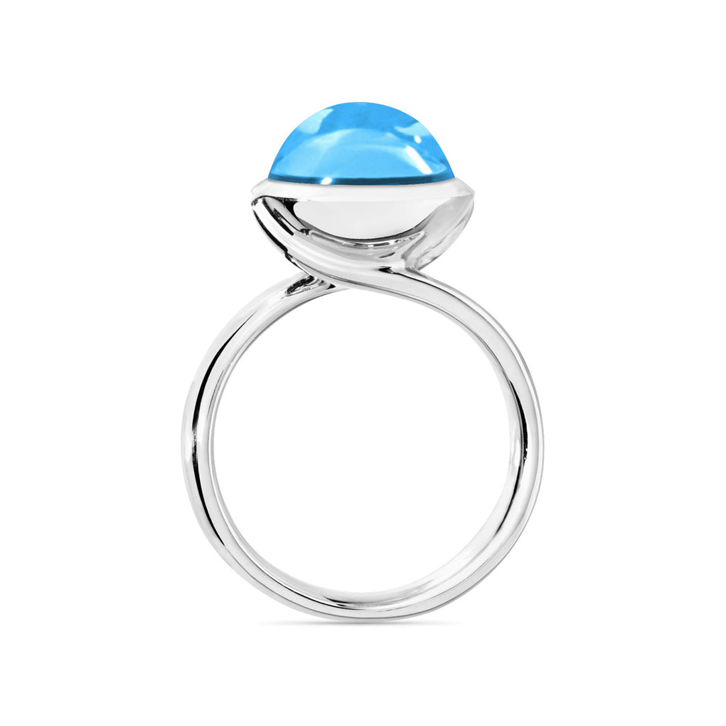 Tamara Comolli BOUTON Ring Large mit Swiss Topas (R-BOU-l-ToSw-wg) aus Weißgold mit Topas