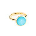 Tamara Comolli BOUTON Ring Large mit Türkis (R-BOU-l-Tur-yg) aus Gelbgold mit Türkis