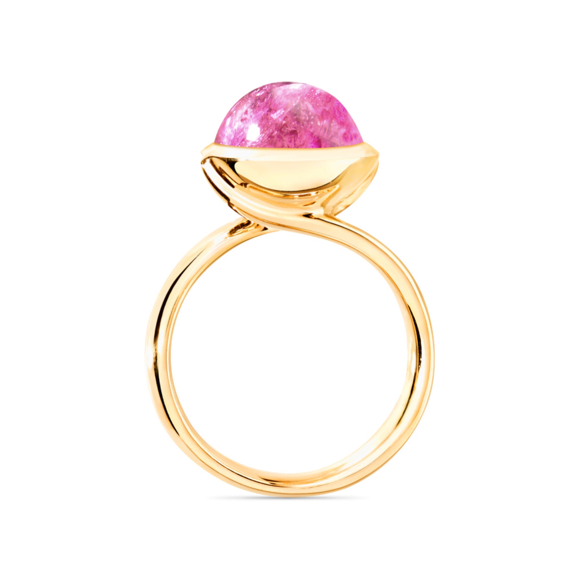 Tamara Comolli BOUTON Ring Large mit Turmalin (R-BOU-l-TuRo-yg) aus Gelbgold mit Turmalin