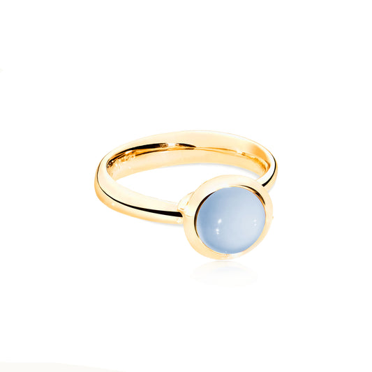 BOUTON Ring small Chalcedon, Gelbgold • Chalcedon von Tamara Comolli (R-BOU-s-ChBl-yg)
