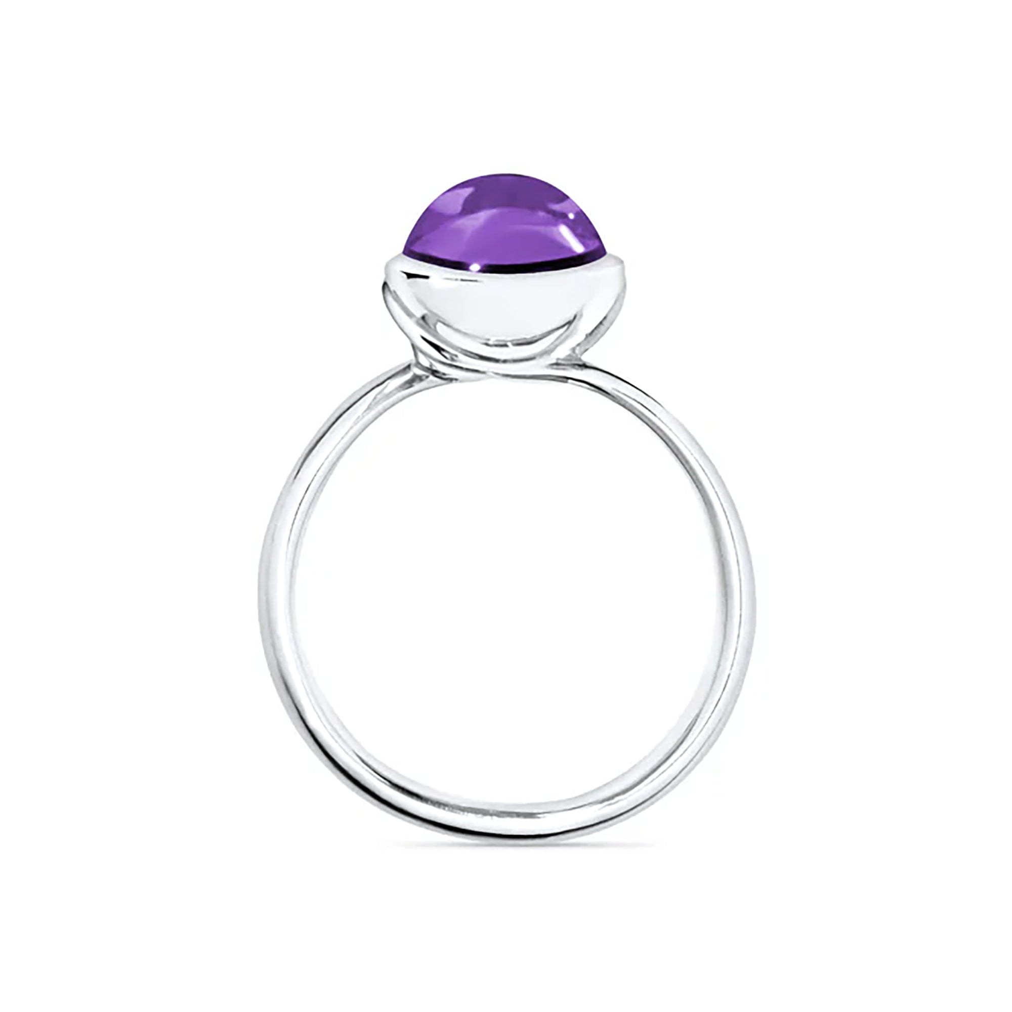 Tamara Comolli BOUTON Ring Small mit Amethyst (R-BOU-s-Am-wg) aus Weißgold mit Amethyst