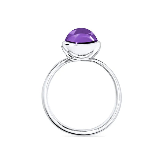 Tamara Comolli BOUTON Ring Small mit Amethyst (R-BOU-s-Am-wg) aus Weißgold mit Amethyst