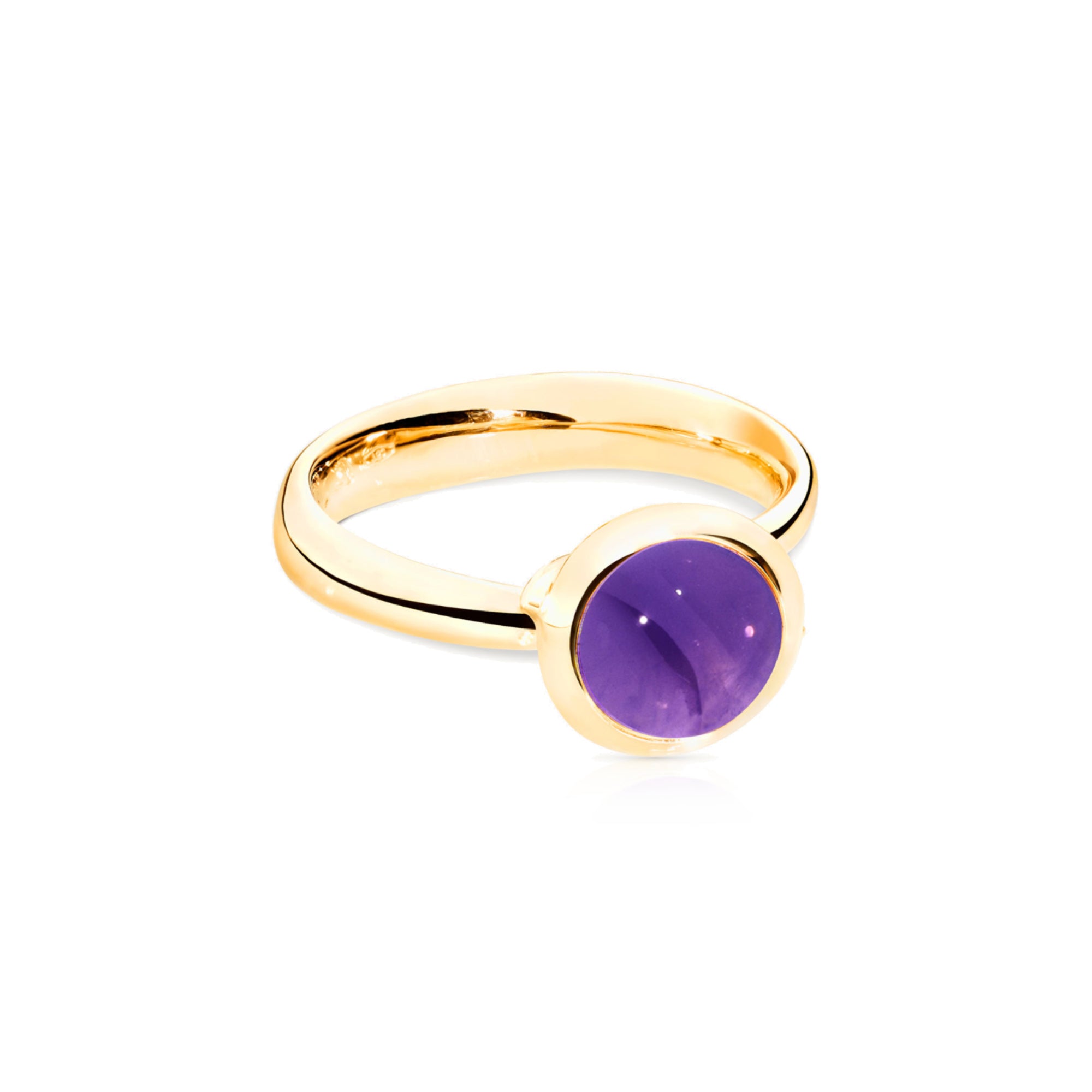 Tamara Comolli BOUTON Ring Small mit Amethyst (R-BOU-s-Am-yg) aus Gelbgold mit Amethyst
