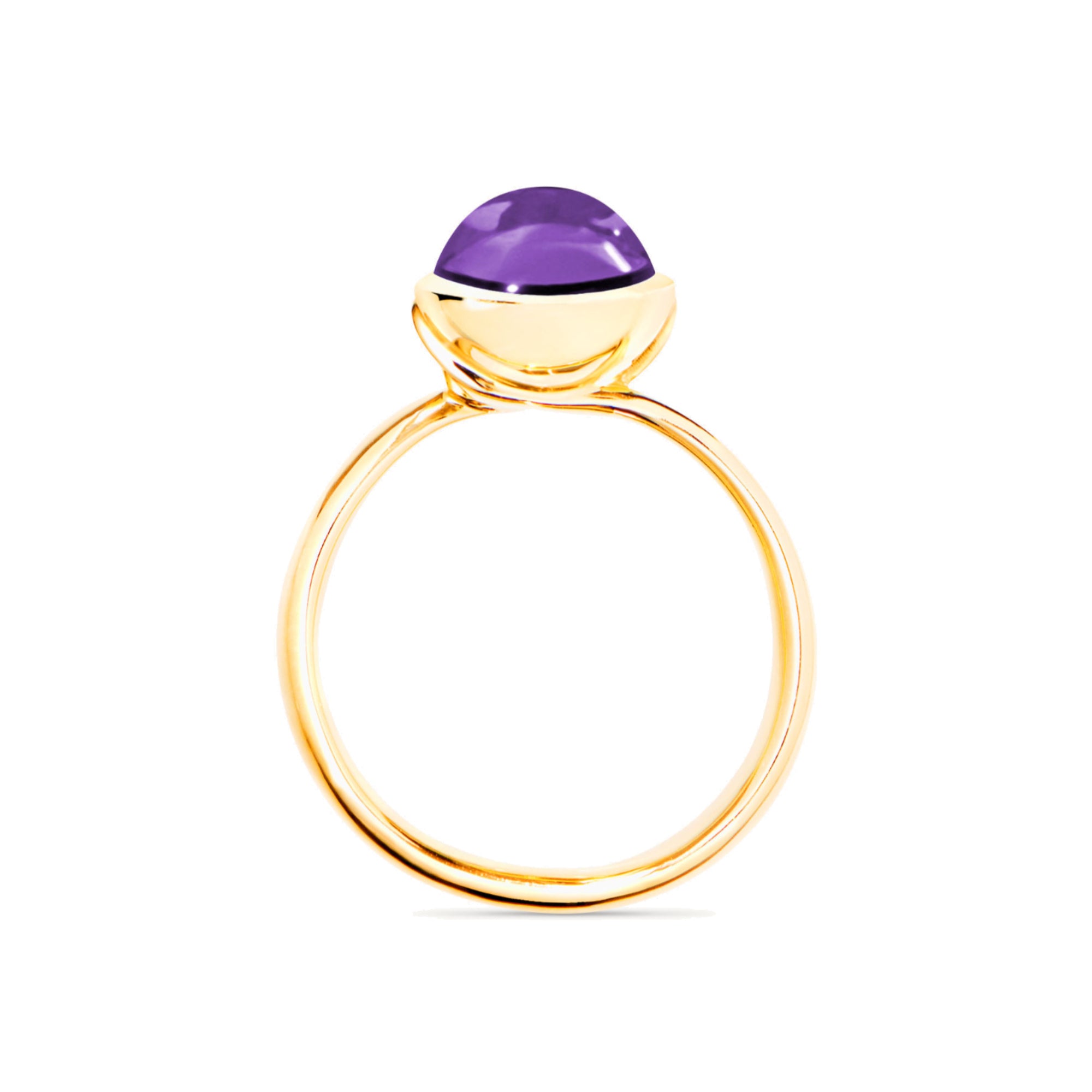 Tamara Comolli BOUTON Ring Small mit Amethyst (R-BOU-s-Am-yg) aus Gelbgold mit Amethyst