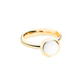 Tamara Comolli BOUTON Ring Small mit Cacholong (R-BOU-s-Cach-yg) aus Gelbgold mit Cacholong