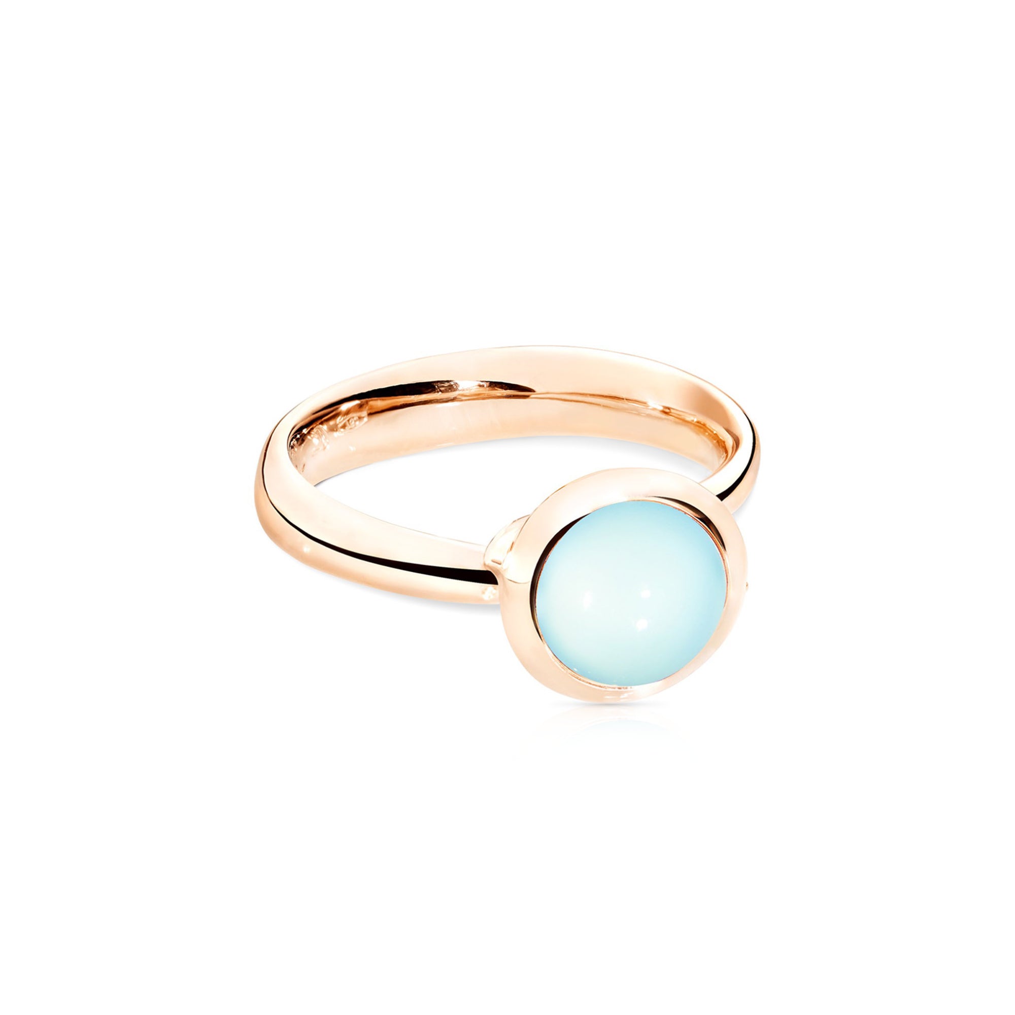 Tamara Comolli BOUTON Ring Small mit Chalcedon (R-BOU-s-ChAq-rg) aus Roségold mit Chalcedon