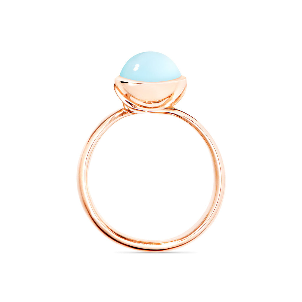 Tamara Comolli BOUTON Ring Small mit Chalcedon (R-BOU-s-ChAq-rg) aus Roségold mit Chalcedon