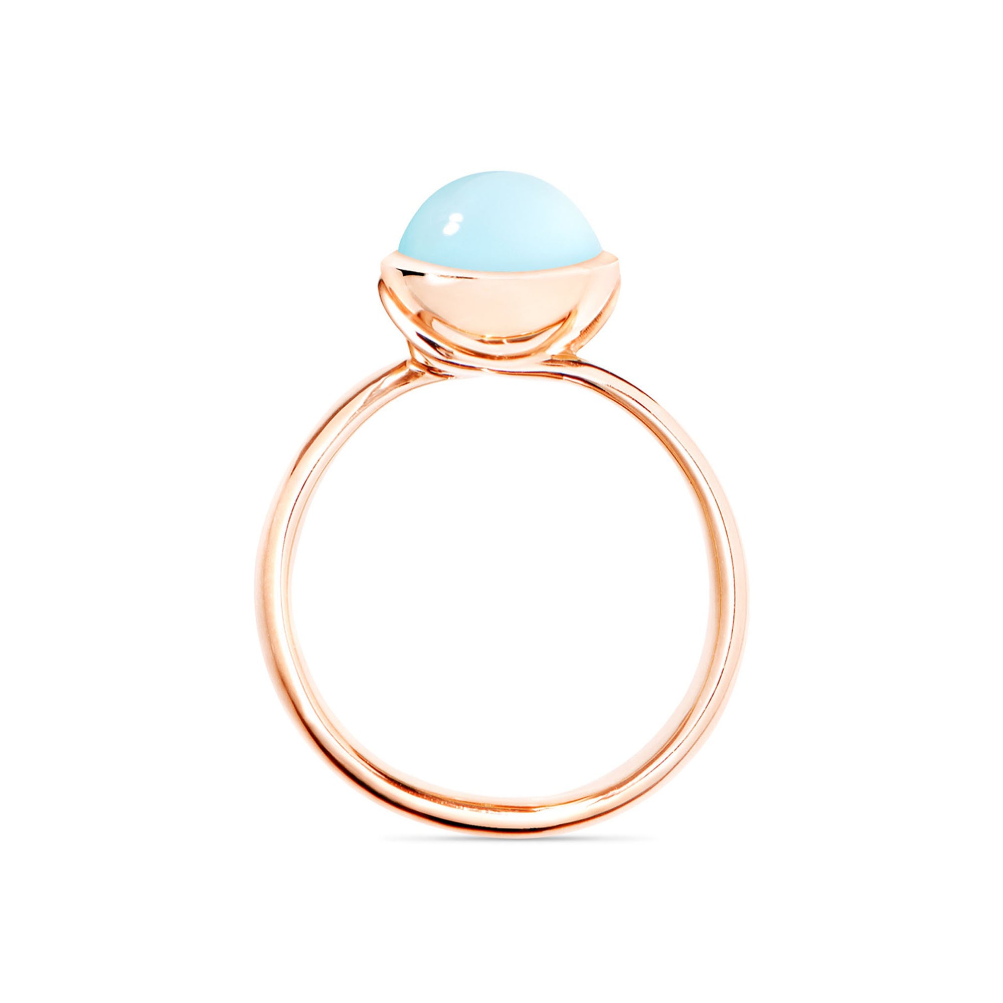 Tamara Comolli BOUTON Ring Small mit Chalcedon (R-BOU-s-ChAq-rg) aus Roségold mit Chalcedon