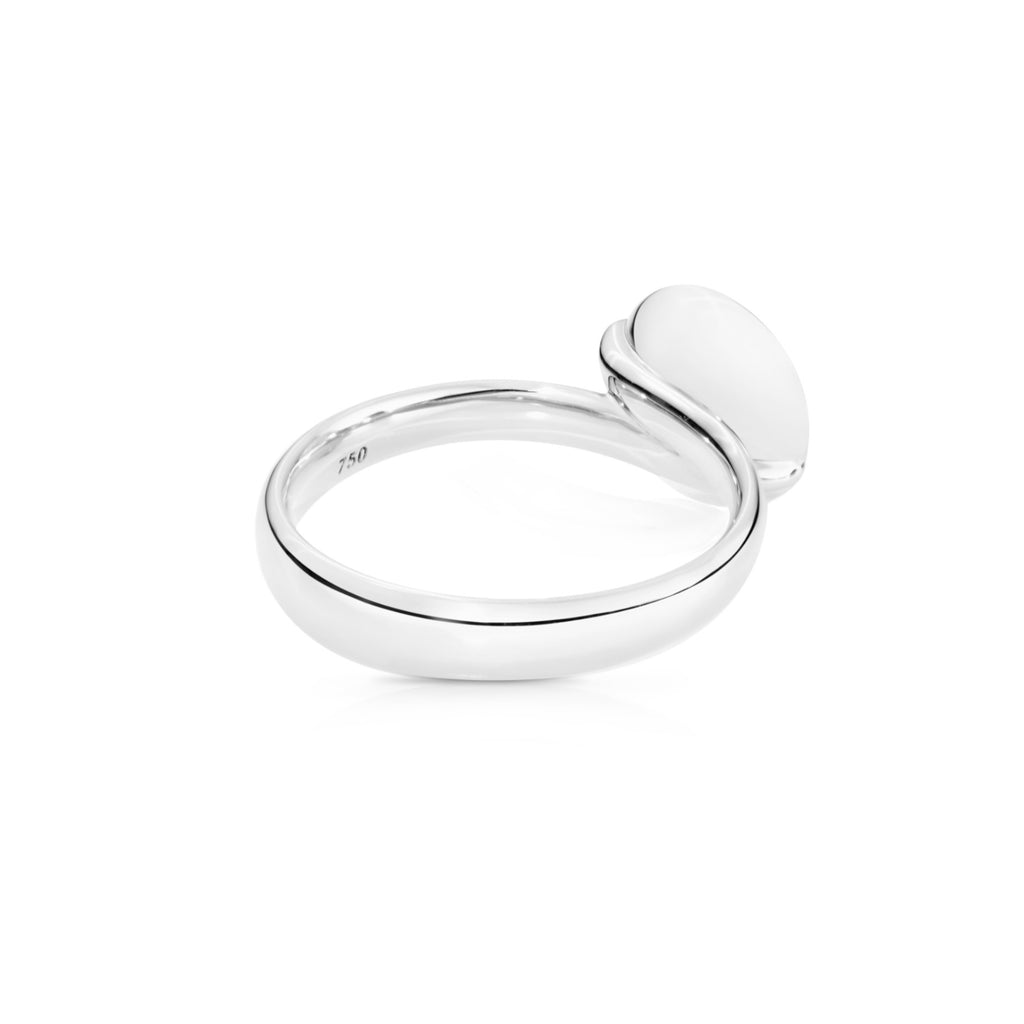 Tamara Comolli BOUTON Ring Small mit Chalcedon (R-BOU-s-ChAq-wg) aus Weißgold mit Chalcedon