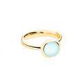 Tamara Comolli BOUTON Ring Small mit Chalcedon (R-BOU-s-ChAq-yg) aus Gelbgold mit Chalcedon