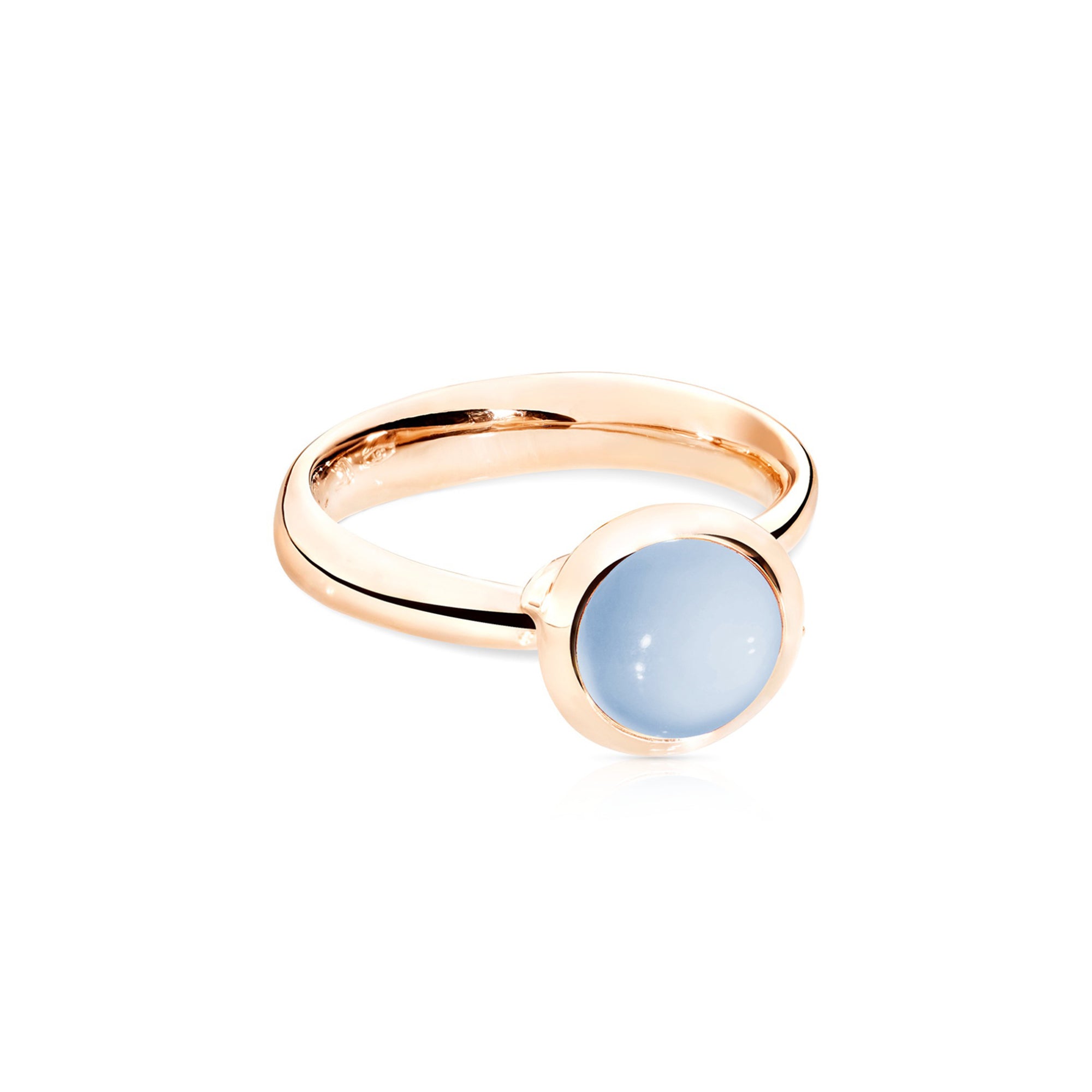 Tamara Comolli BOUTON Ring Small mit Chalcedon (R-BOU-s-ChBl-rg) aus Roségold mit Chalcedon