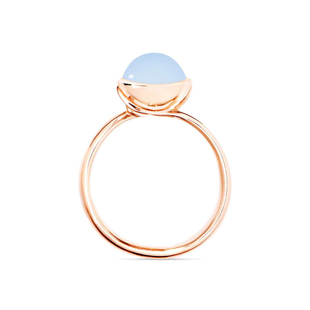 Tamara Comolli BOUTON Ring Small mit Chalcedon (R-BOU-s-ChBl-rg) aus Roségold mit Chalcedon