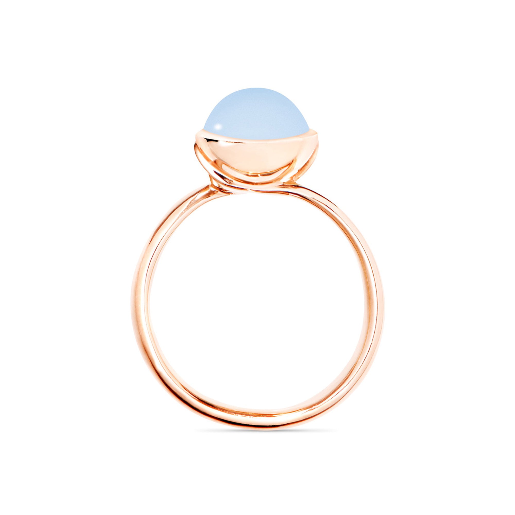 Tamara Comolli BOUTON Ring Small mit Chalcedon (R-BOU-s-ChBl-rg) aus Roségold mit Chalcedon