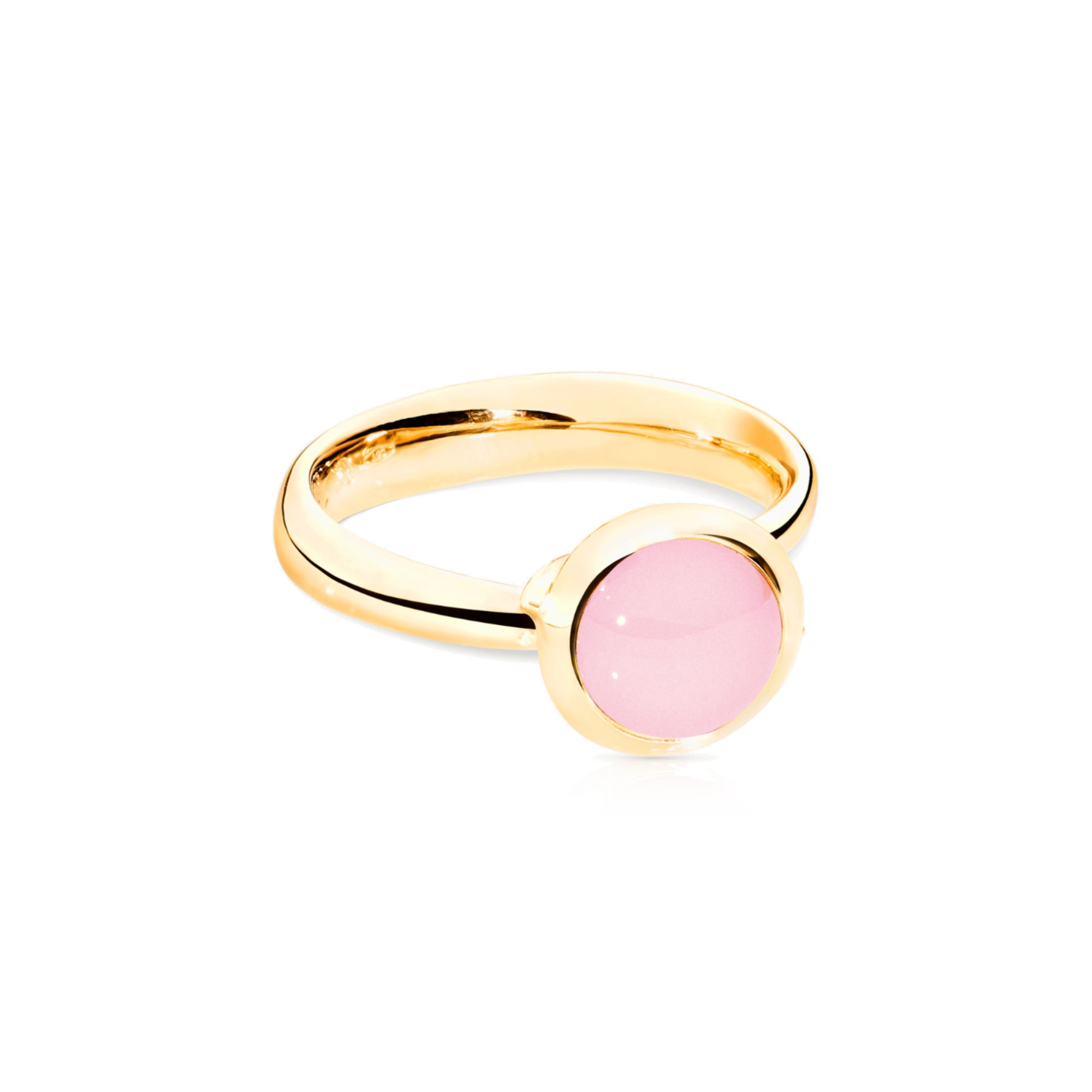Tamara Comolli BOUTON Ring Small mit Chalcedon (R-BOU-s-ChPi-yg) aus Gelbgold mit Chalcedon