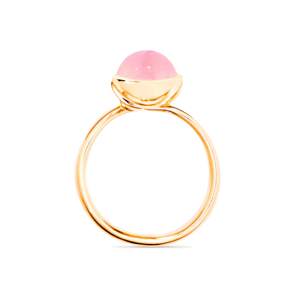 Tamara Comolli BOUTON Ring Small mit Chalcedon (R-BOU-s-ChPi-yg) aus Gelbgold mit Chalcedon