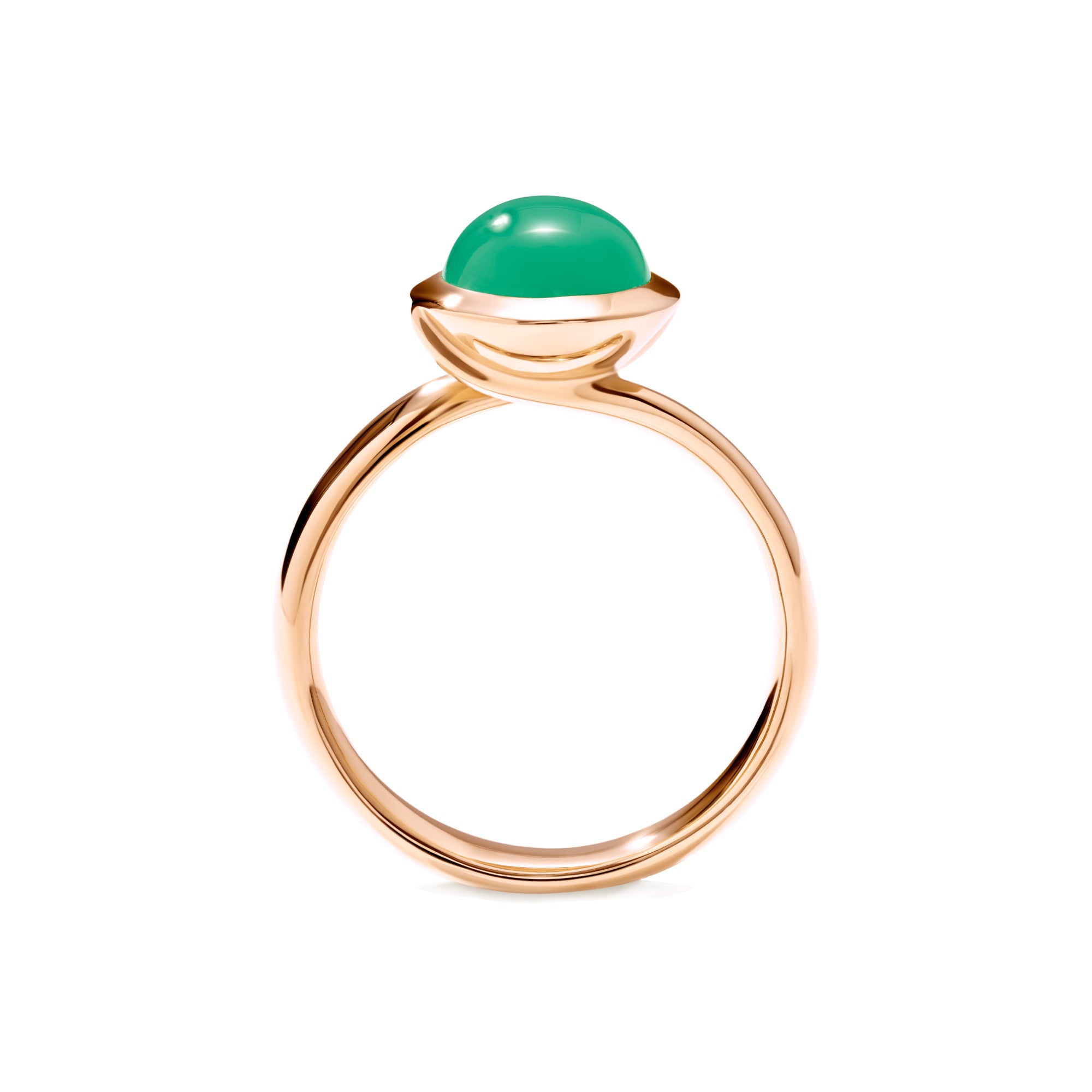Tamara Comolli BOUTON Ring Small mit Chrysopras (R-BOU-s-Chry-rg) aus Roségold mit Chrysopras