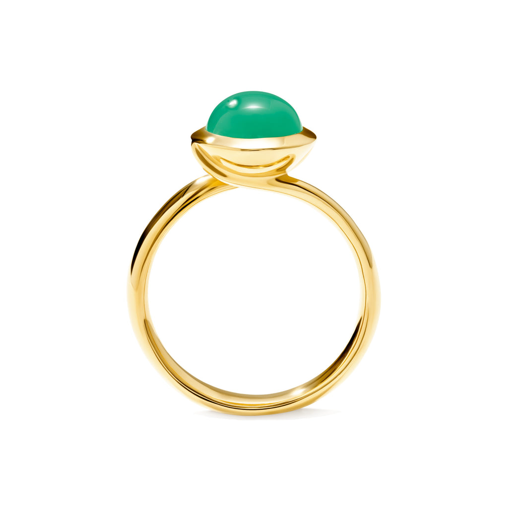 Tamara Comolli BOUTON Ring Small mit Chrysopras (R-BOU-s-Chry-yg) aus Gelbgold mit Chrysopras